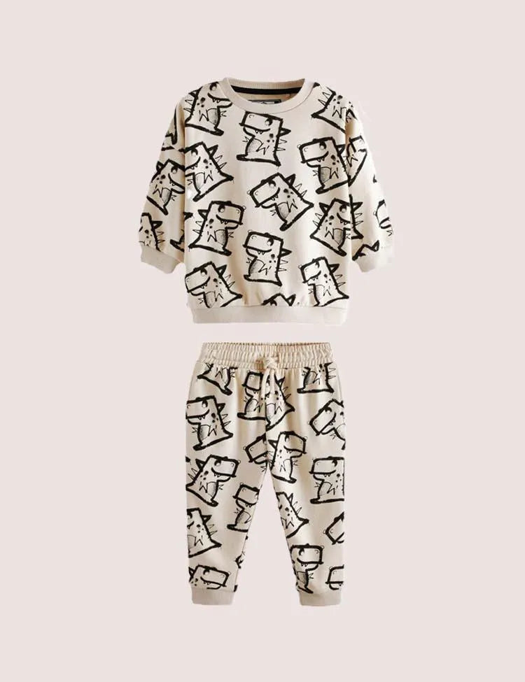 Full Printed Cartoon Dinosaur Set - Mini Taylor