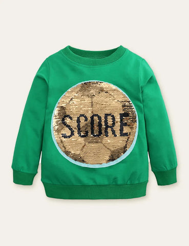 Funny Sequined Football Variable Pattern Sweatshirt - Mini Taylor