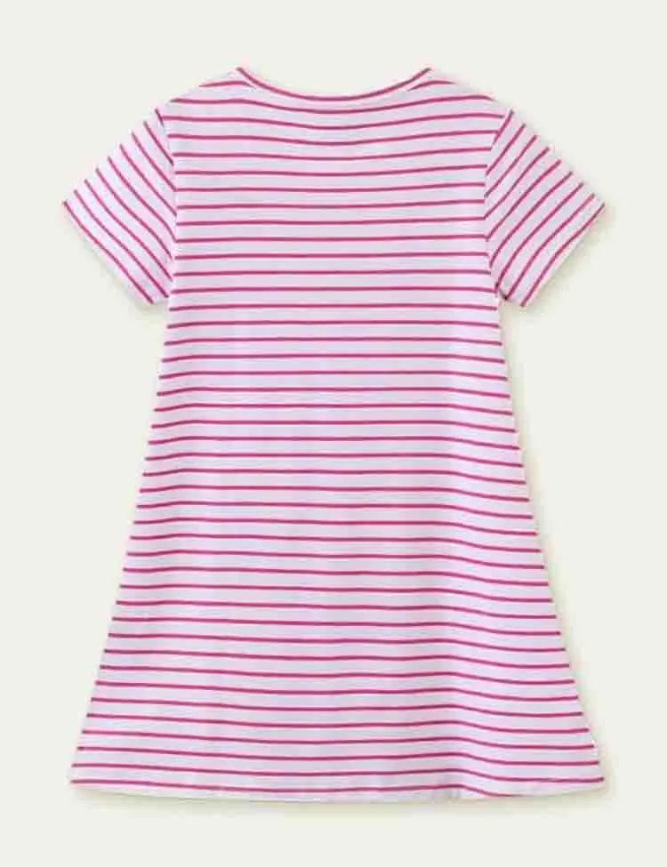 Giraffe appliqué Princess Short Sleeve Dress - Mini Taylor