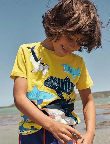 Glowing Shark Pattern T-shirt - Mini Taylor
