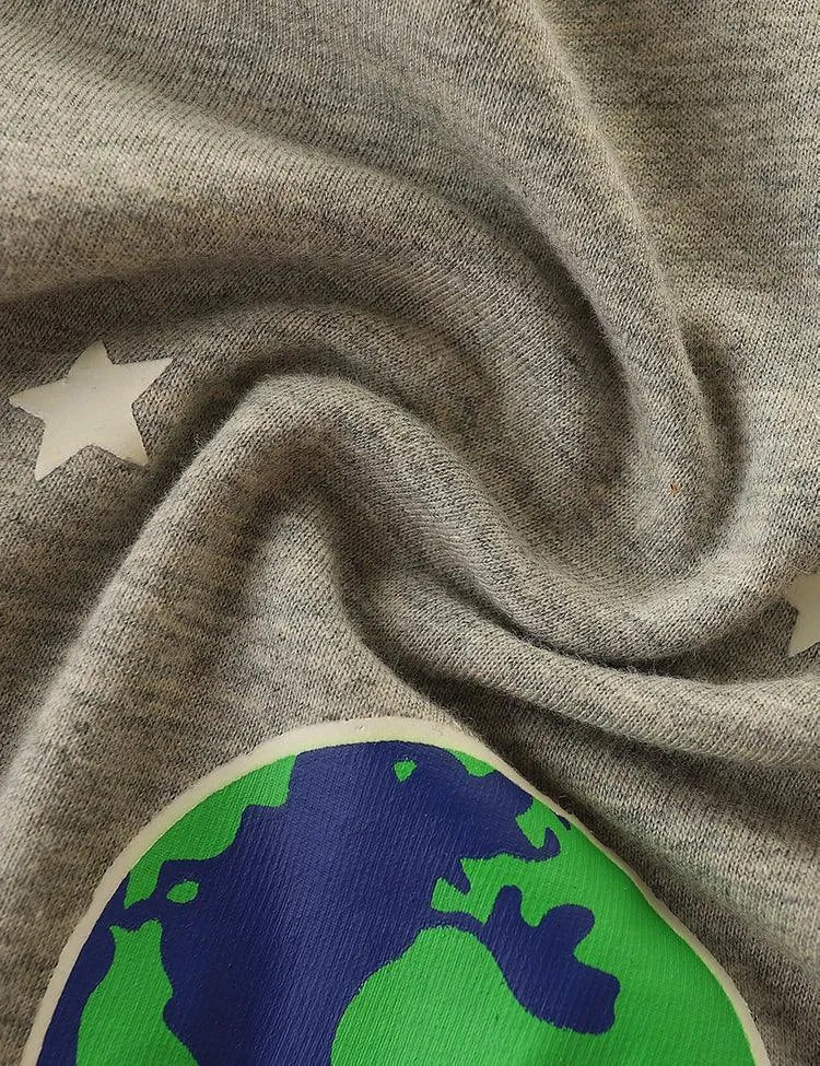 Glowing Space Astronaut Printed Long Sleeve T-shirt - Mini Taylor