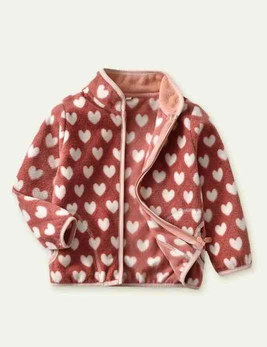 Heart Printing Polar Fleece Jacket - Mini Taylor