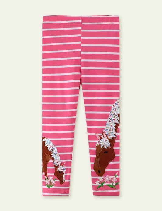 Horse Appliqué Leggings - Mini Taylor