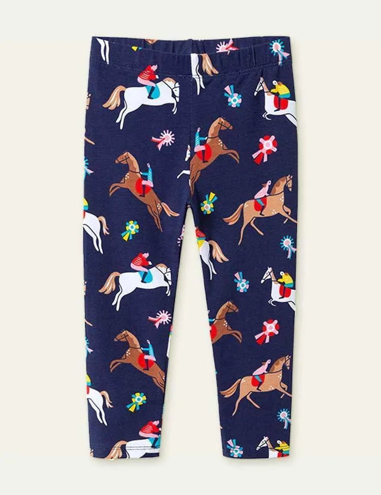 Horse Racing Print Leggings - Mini Taylor
