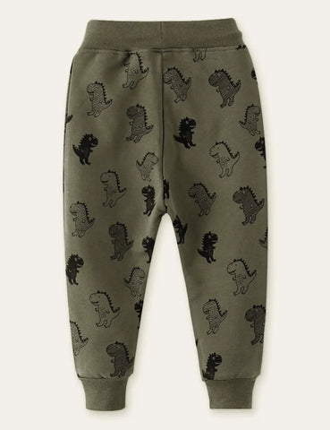 Illustration Dinosaur Printed Sweatpants - Mini Taylor