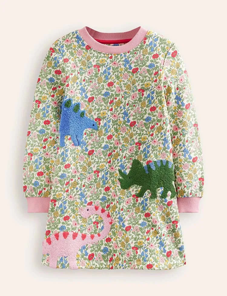 Ida Sweatshirt Appliqué Dress