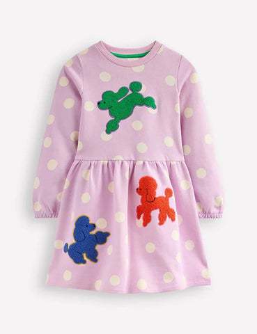 Boucle Appliqué Sweat Dress