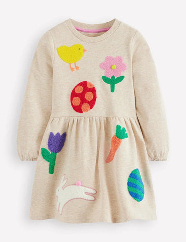 Boucle Appliqué Sweat Dress