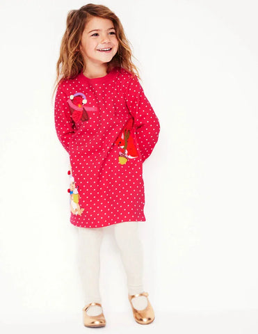 Sweatshirt Appliqué Dress