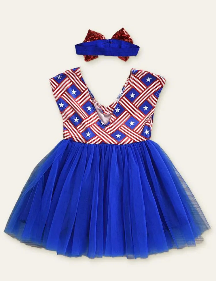 Independence Day Bow Mesh Dress - Mini Taylor