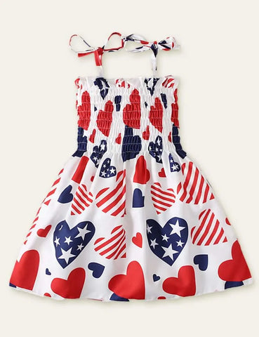 Independence Day Star Heart Printed Dress - Mini Taylor
