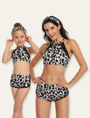 Leopard Printed Family Matching Swimsuit - Mini Taylor