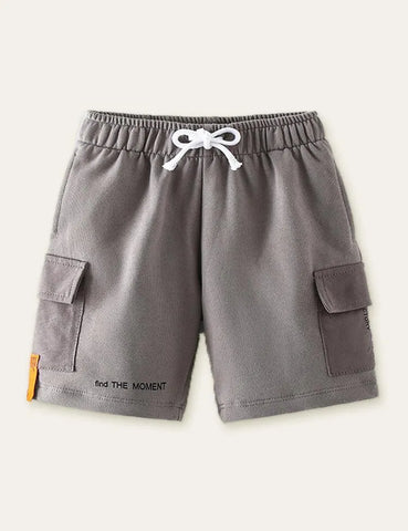 Letter Printed Pocket Shorts - Mini Taylor