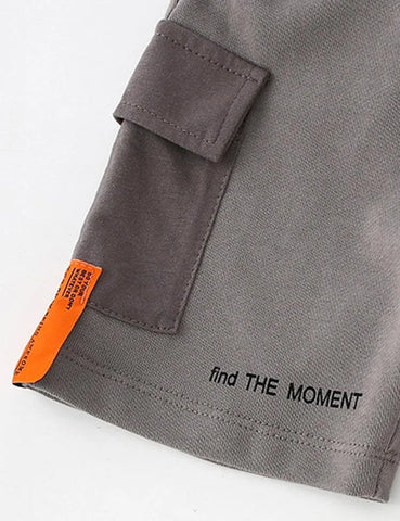 Letter Printed Pocket Shorts - Mini Taylor