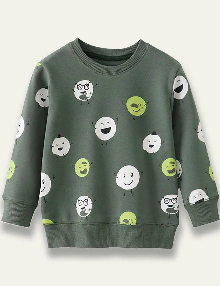 Little Cartoon Man Cotton Sweatshirt - Mini Taylor