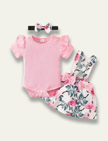 Long Sleeve Romper+Plant Fox Printed Bow Strap Dress - Mini Taylor