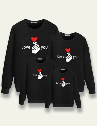 Love You Printed Family Matching Sweatshirt - Mini Taylor