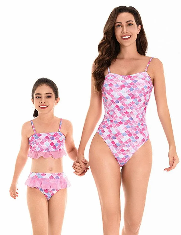 Mermaid Print Family Matching Swim Suit - Mini Taylor