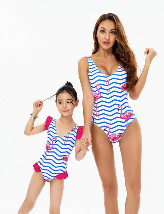 Mom & Me Flamingo Famliy Matching One Piece Swimsuit - Mini Taylor