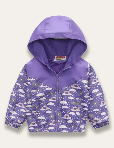 Multicolor Print Hooded Coat - Mini Taylor