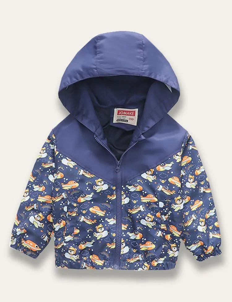 Multicolor Print Hooded Coat - Mini Taylor