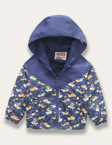 Multicolor Print Hooded Coat - Mini Taylor