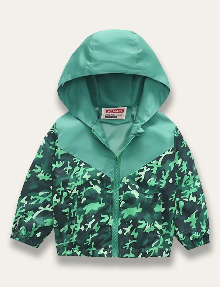 Multicolor Print Hooded Coat - Mini Taylor