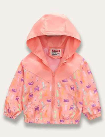 Multicolor Print Hooded Coat - Mini Taylor