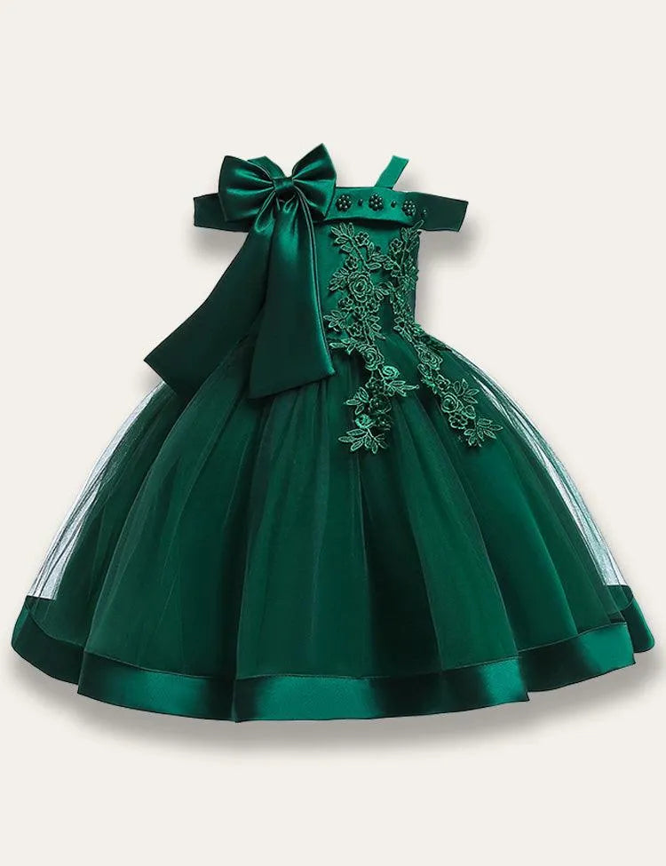 One-shoulder Bow Tulle Dress - Mini Taylor
