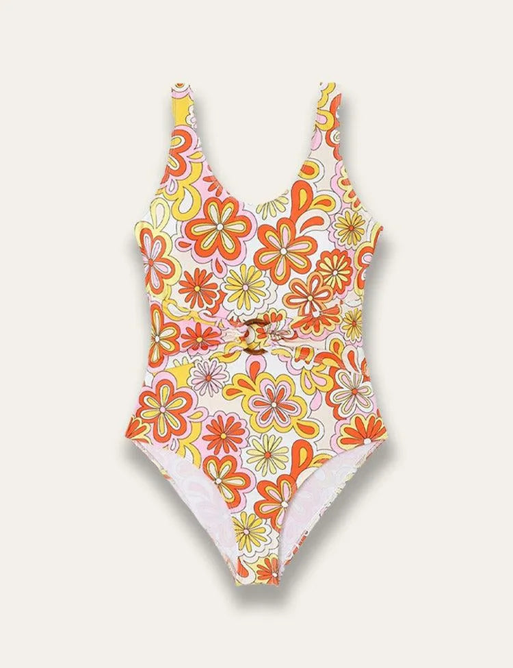 Orange Floral Swimsuit - Mini Taylor