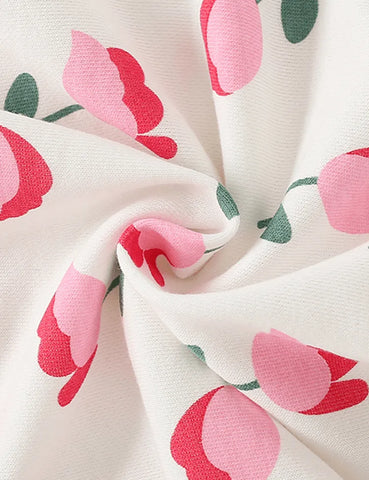 Pink Flower Printed Sweatshirt - Mini Taylor