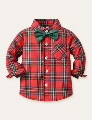 Plaid Shirt Overalls Set - Mini Taylor