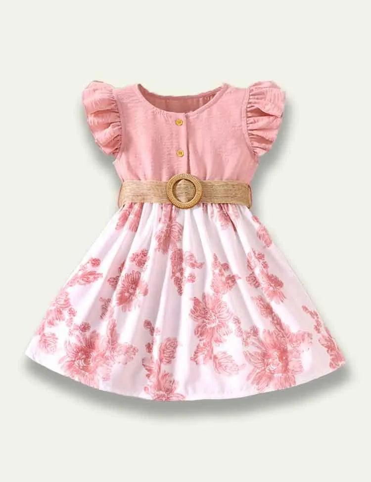Pleated Sleeveless Flower Printed Dress - Mini Taylor