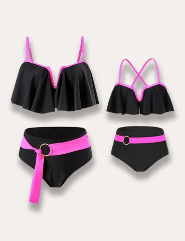 Pleated Strap Family Matching Swim Suit - Mini Taylor