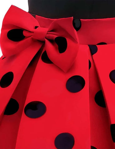 Polka Dot Bow Sleeveless Party Dress - Mini Taylor