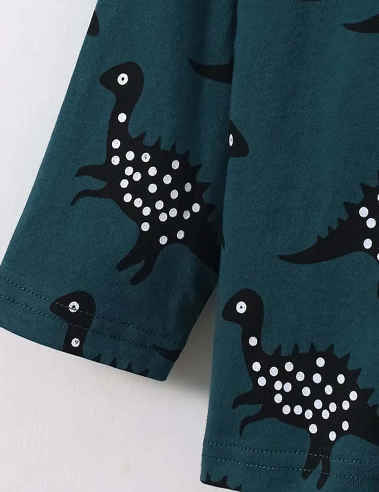 Polka Dot Dinosaur Printed Long-Sleeved T-shirt - Mini Taylor