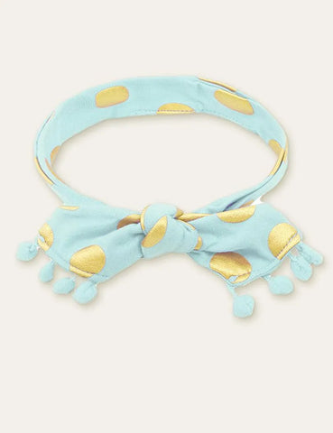 Polka Dot Printed Fur Ball Baby Hair Band - Mini Taylor