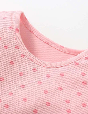 Polka Dot Printed Mesh Long Sleeve Dress - Mini Taylor