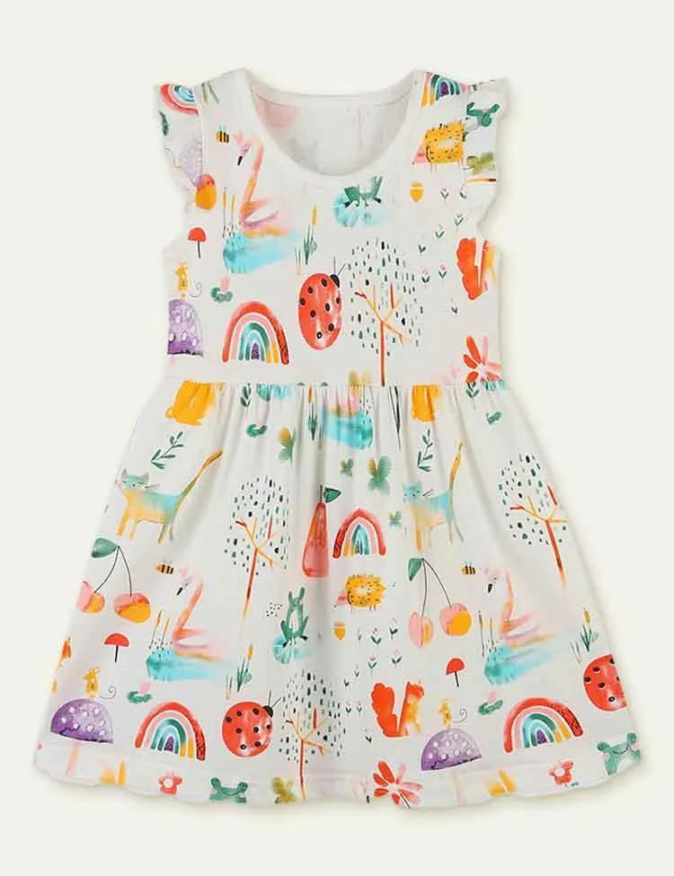 Printed Short Sleeve Dress - Mini Taylor