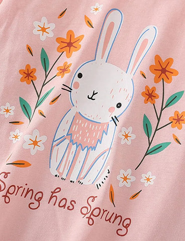 Rabbit Printed Round Neck Sweatshirt - Mini Taylor