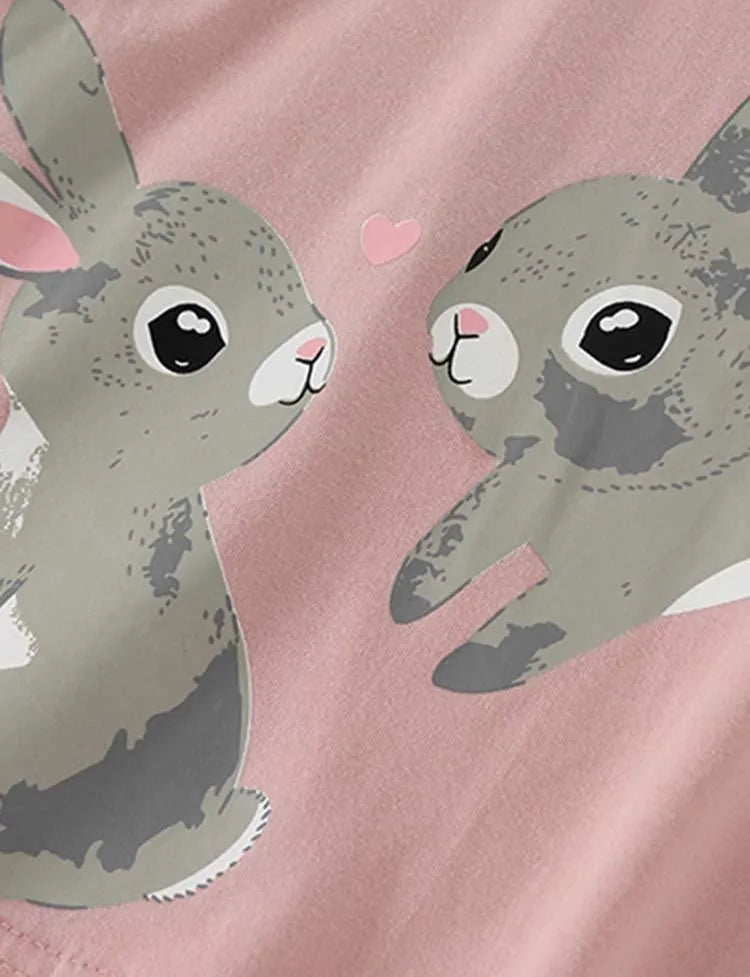 Rabbit Printed Short Sleeve Set - Mini Taylor