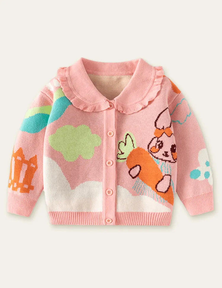 Rabbit with Carrot Sweater Cardigan - Mini Taylor