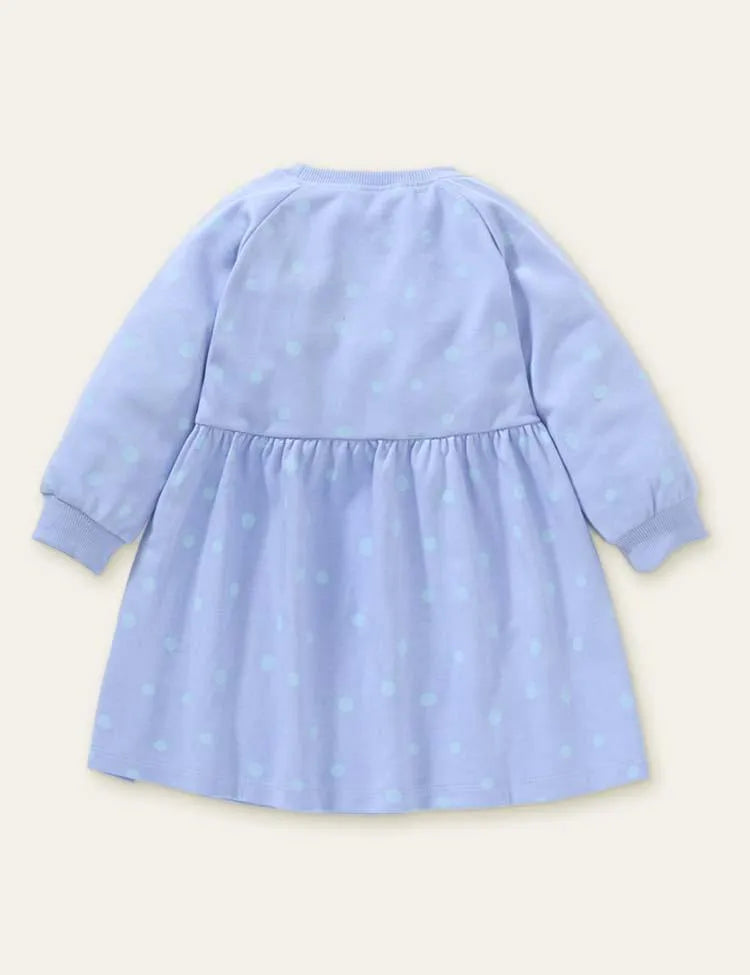 Rainbow Flower Appliqué Polka Dot Dress - Mini Taylor