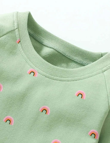 Rainbow Printed Long Sleeve Dress - Mini Taylor