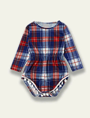 Red Blue Plaid Family Matching Dress - Mini Taylor