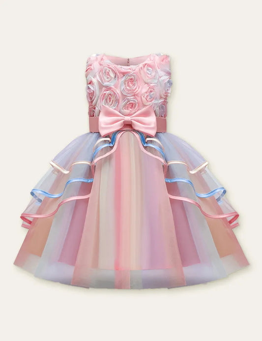 Rose Dream Bow Mesh Party Dress - Mini Taylor