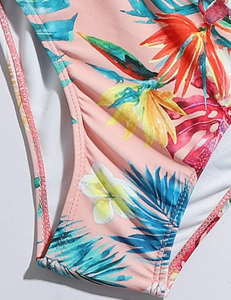 Ruffled Floral Split Swimsuit - Mini Taylor
