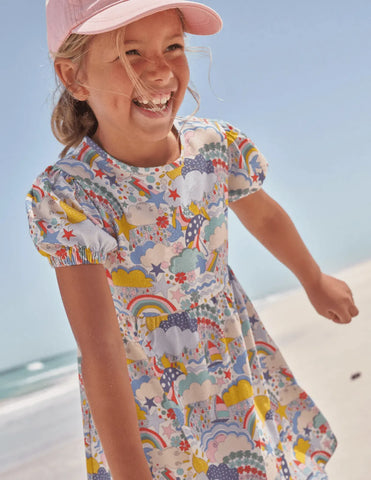 Cartoon Clouds Printed Dress - Mini Taylor