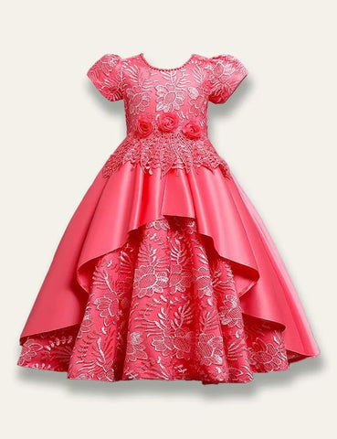 Satin Embroidered Princess Party Dress - Mini Taylor