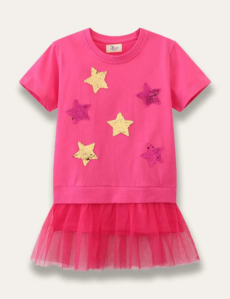Sequin Embroidered Tulle Dress - Mini Taylor